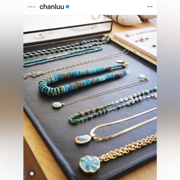 Chan Luu NWT $615 Turquoise Nugget Mix Sky Necklace 18K GP ~ GORGEOUS! - Picture 10 of 10